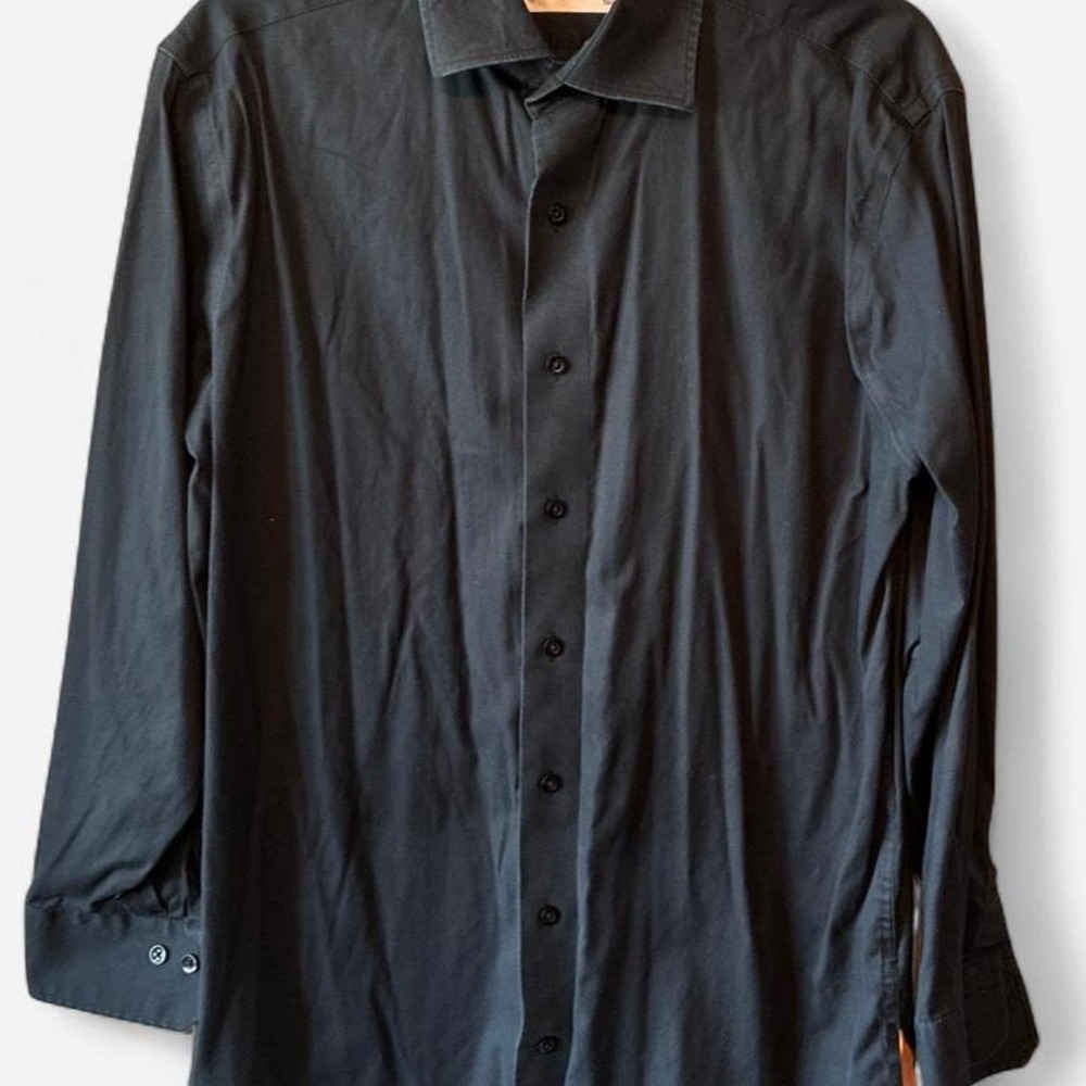 Lorenzo‎ Uomo The Perfect Black Shirt black button up shirt Size M